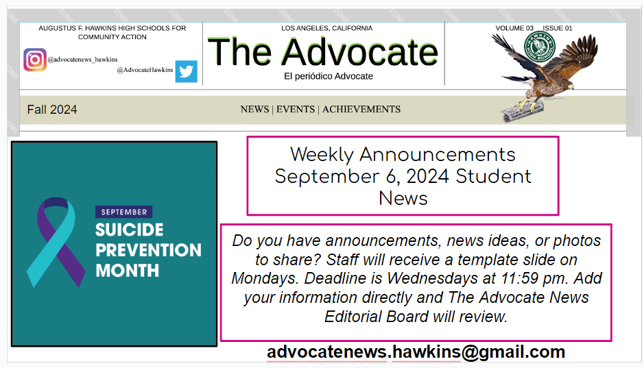 Weekly Announcements