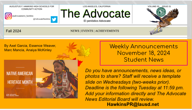 Weekly CCR Announcements