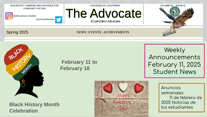 Announcements for the Week of February 11 to 17