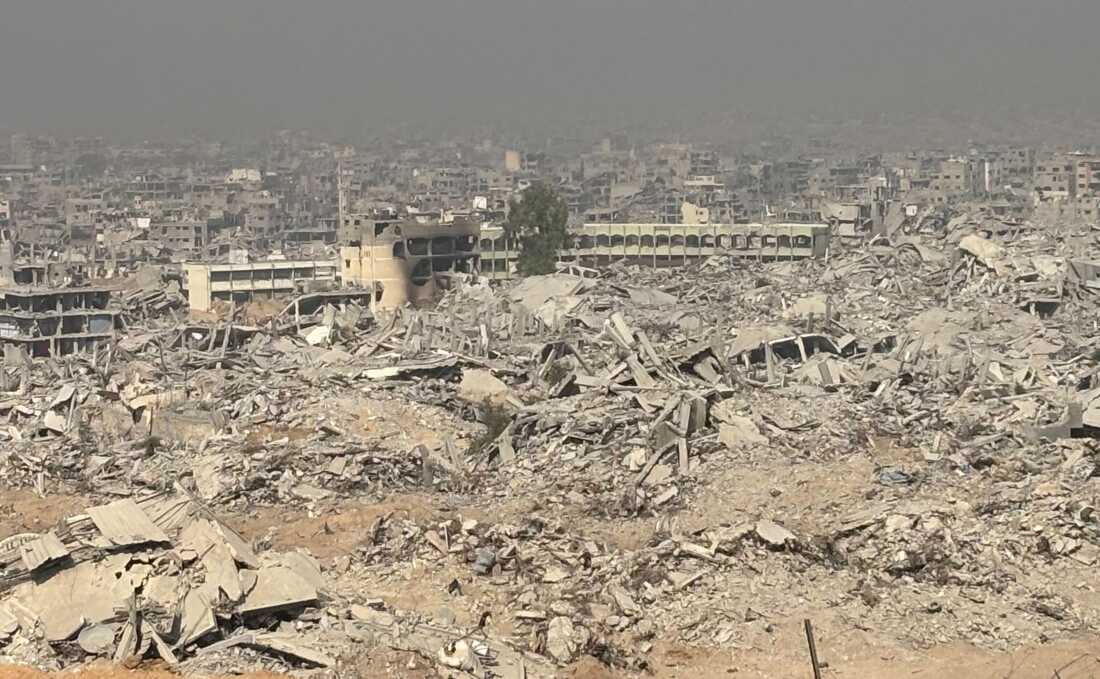 Destroyed outskirts of Gaza https://www.npr.org/2025/11/07/nx-s1-5600831/gaza-israel-journalists