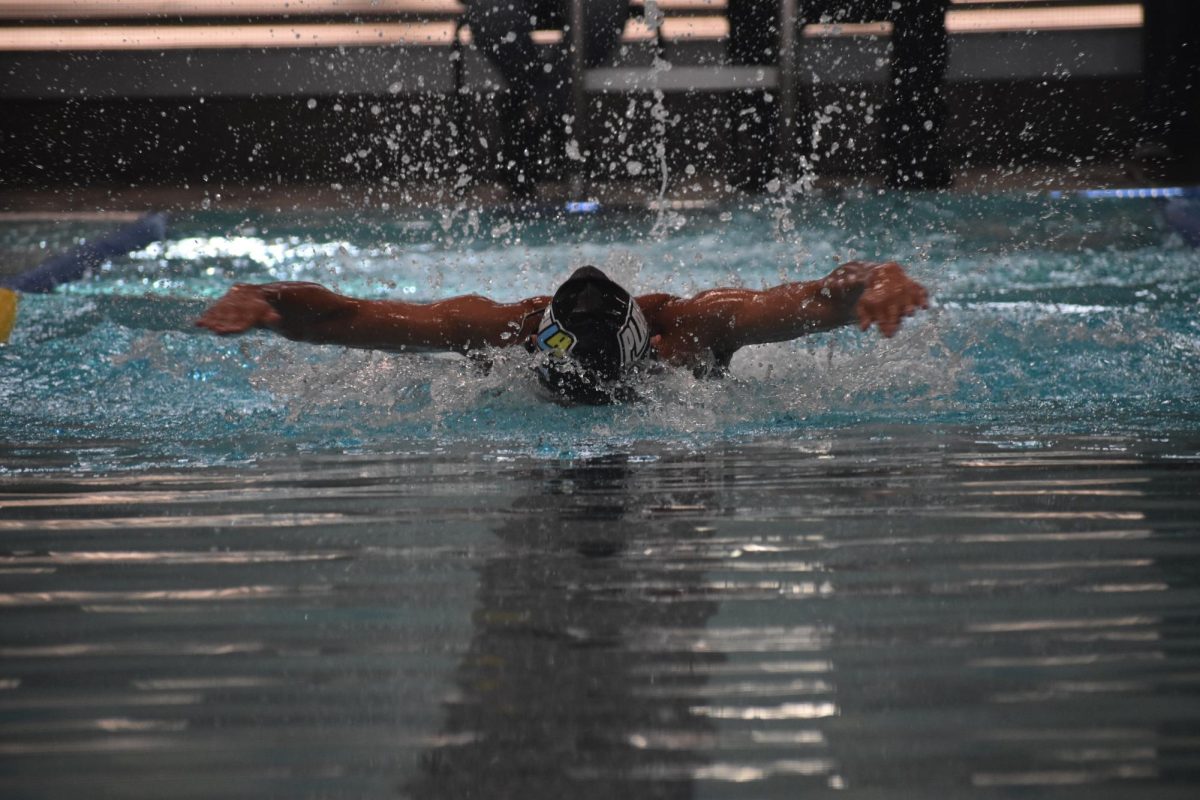 One of the fastest swimmers on the Hawkins Swim team: Josiah Rosales