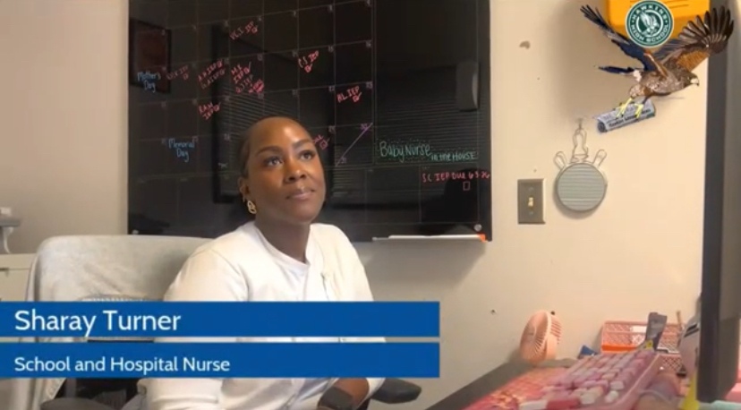 Our interviewee, Sharay Turner, who is our school nurse.