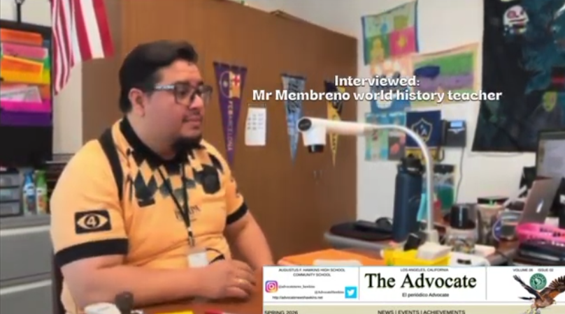 Our interviewee, Mr. Membreno, who is a world history teacher.